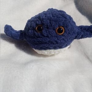 Handmade crocheted whale plushie